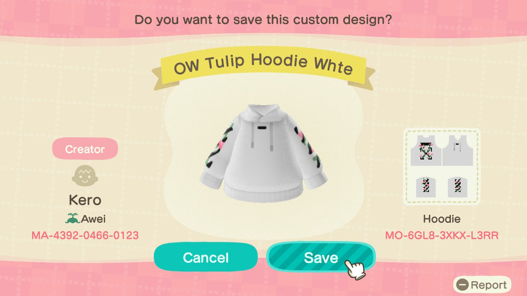 OW Tulip Hoodie Whte Hoodie by Kero