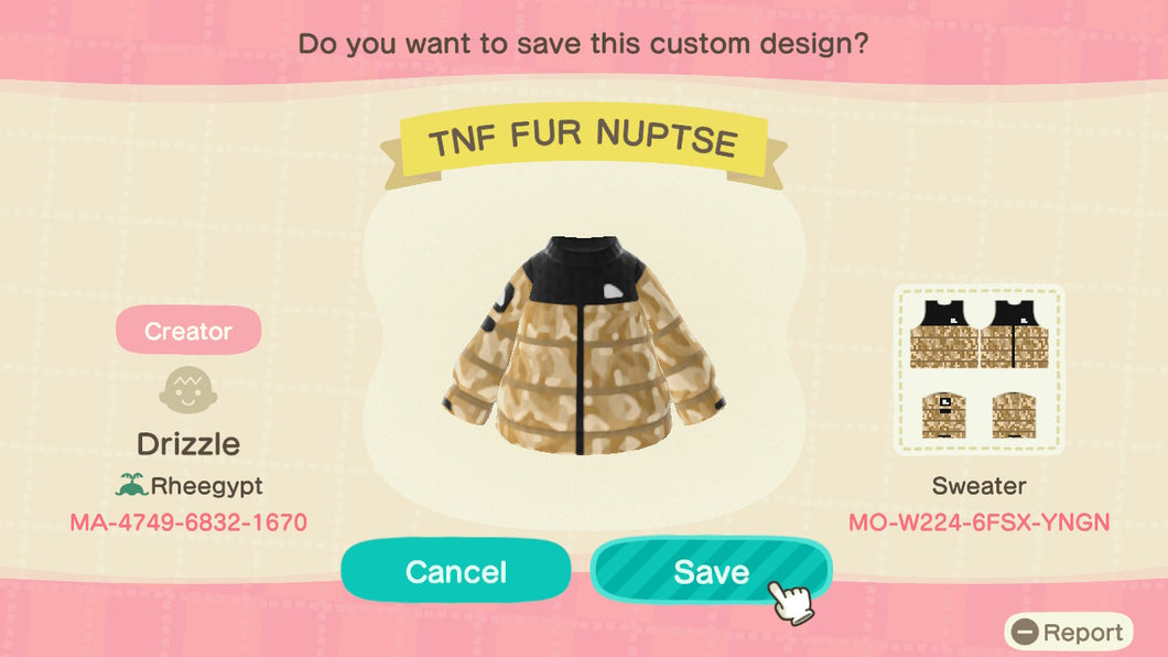 TNF FUR NUPTSE Jacket by Drizzle