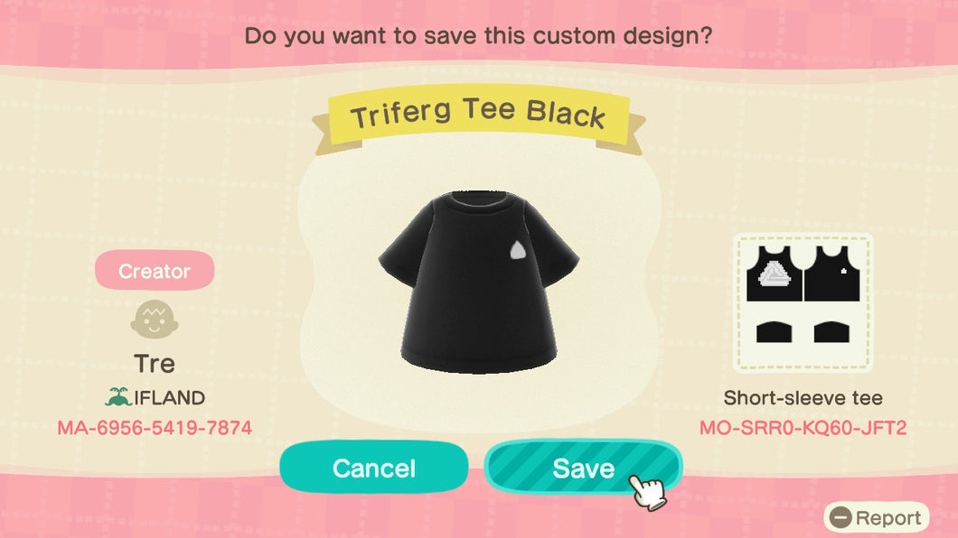 Triferg Tee Black T-Shirt by Tre