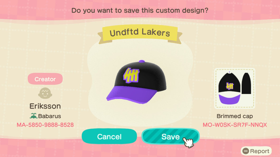 Undftd Lakers Cap by Eriksson